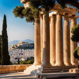 acropolis of athens - emphasize the intricate beauty of the acropolis of athens, adorned with ancient temples and overlooking the city. 