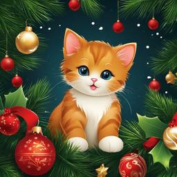 Cat Background Wallpaper - christmas kitty background  