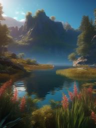 Enchanted Lake - A serene enchanted lake with a shimmering surface detailed matte painting, deep color, fantastical, intricate detail, splash screen, complementary colors, fantasy concept art, 8k resolution trending on artstation unreal engine 5