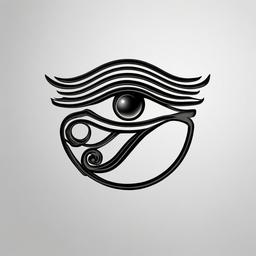 small eye of horus tattoo  simple color tattoo,minimal,white background