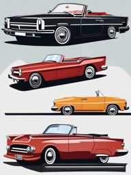 Convertible Car Clipart - A convertible car with the top down.  transport, color vector clipart, minimal style