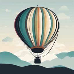 Hot Air Balloon Clipart - A whimsical hot air balloon ascending into the vast, open sky.  color clipart, minimalist, vector art, 