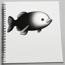 drawing of blobfish  minimal rough sketch scribbles,doodles,black and white