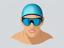 Swimming Cap and Goggles Clipart - A swimming cap and goggles for competitive swimming.  color vector clipart, minimal style