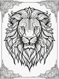 Manticore Coloring Pages - Lion Body, Scorpion Tail Monster  minimal black outline printable sheet, coloring page