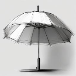 sketch of an umbrella  minimal rough sketch scribbles,doodles,black and white