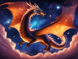 stardust dragon soaring through a starry sky in a cosmic dreamscape. 