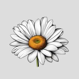 Daisy Tattoo Simple-Preference for simplicity and elegance with a daisy tattoo, making a statement with understated beauty.  simple vector color tattoo