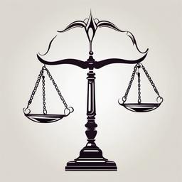 Libra Scale Tattoo Designs-Creative designs showcasing the scales of justice, a prominent symbol of Libra.  simple color tattoo,white background