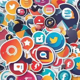 Social media sharing sticker- Digital engagement, , sticker vector art, minimalist design