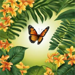 Buttefly clipart - butterfly landing on a leaf  