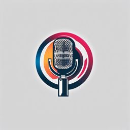 Microphone Sound  minimalist design, white background, professional color logo vector art