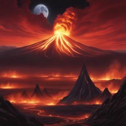 maou gakuin no futekigousha - unleashes destructive powers in an erupting volcanic wasteland. 