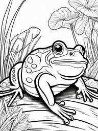 Frog Coloring Pages - Frog and snail having a race  simple coloring pages