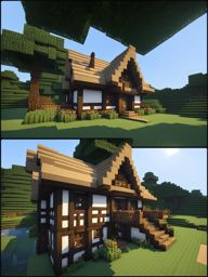 thatched-roof inn serving travelers and adventurers - minecraft house design ideas minecraft block style