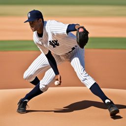 baseball clipart: pitching a curveball on a baseball diamond. 