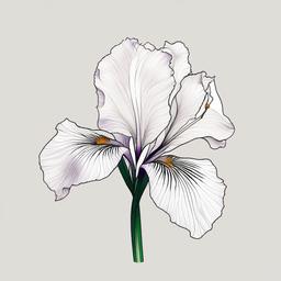 japanese iris tattoo  simple color tattoo,white background,minimal