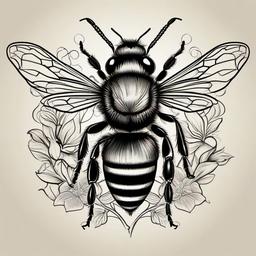realistic honey bee tattoos  vector tattoo design