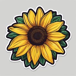 Cheerful Sunflower sticker- Radiant Petal Sunshine, , color sticker vector art