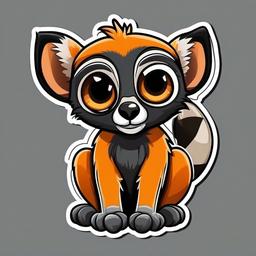 Lemur cartoon - big-eyed, jumpy primate  cartoon sticker style