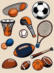 sports clipart - assorted sports equipment, ready for the thrill of competition and recreation 