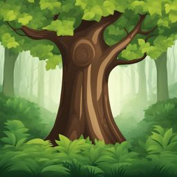 tree clipart - a tall and leafy tree in a lush forest. 