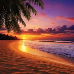 Beach background - sunset at beach wallpaper  