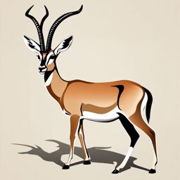 Gazelle clipart - Graceful antelope species found on the savannah, ,vector color clipart,minimal