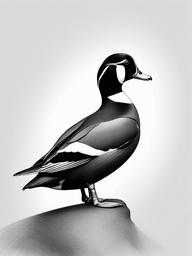 drawing of a harlequin duck  minimal rough sketch scribbles,doodles,black and white