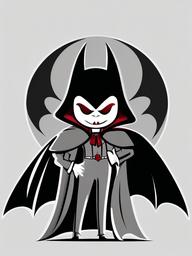 October clipart - vampire with fangs and a cape  color,minimalist,vector clipart