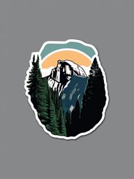 Yosemite Half Dome sticker- Granite dome in Yosemite National Park, , sticker vector art, minimalist design