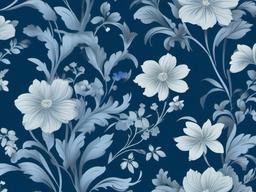 Wallpaper Flower Blue-Light blue wallpaper with delicate floral prints in darker blues  background wallpaper