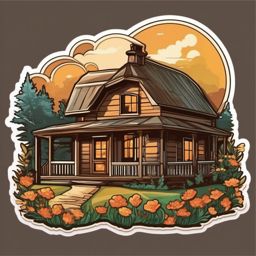 Country Farmhouse sticker- Rustic Charm Homestead, , color sticker vector art