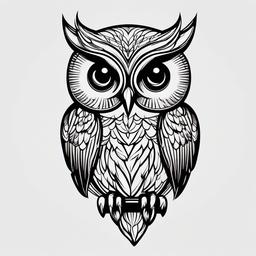 Cute Small Owl Tattoos - Keep it small yet impactful with cute and charming small owl tattoos.  simple color tattoo,vector style,white background