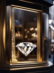 diamond clipart: sparkling in the display window of a jewelry store. 