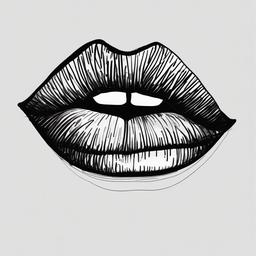 drawing of rainbow lips  minimal rough sketch scribbles,doodles,black and white