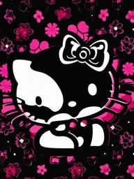 Hello Kitty Dark Wallpaper  ,mobile iphone background wallpaper