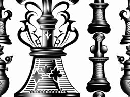 Bishop tattoos, Tattoos inspired by the bishop chess piece.  color, tattoo style pattern, clean white background