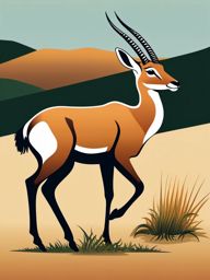 Gazelle clipart - Graceful antelope species found on the savannah, ,color clipart vector style