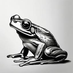 drawing of Costa Rican tree frog  minimal rough sketch scribbles,doodles,black and white