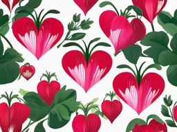 Bleeding Heart Clip Art - Distinctive bleeding heart flowers,  color vector clipart, minimal style