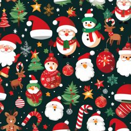 Christmas clipart with transparent background, Festive Christmas elements with a clear, transparent backdrop.  simple, 2d flat