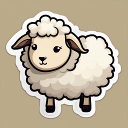 Sheep cartoon - wooly animal with a gentle nature  cartoon sticker style