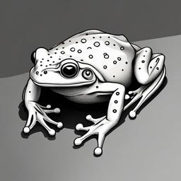 drawing of polka-dotted frog  minimal rough sketch scribbles,doodles,black and white