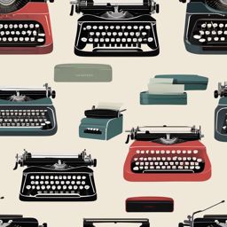 Vintage Typewriter Clipart - Typewriter keys ready to craft a new story.  color clipart, minimalist, vector art, 