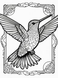 Hummingbird Coloring Pages - Tiny Fast Beating Wings  minimal black outline printable sheet, coloring page