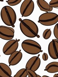 Coffee Beans Sticker - Scattered coffee beans illustration, ,vector color sticker art,minimal