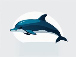 Porpoise cartoon  minimal, white background