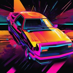 80s Neon Dreams - Design a shirt with neon colors and futuristic aesthetics of the '80s. , vector art, splash art, retro t shirt design