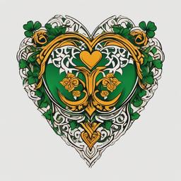 irish love tattoo designs  simple color tattoo,minimal,white background